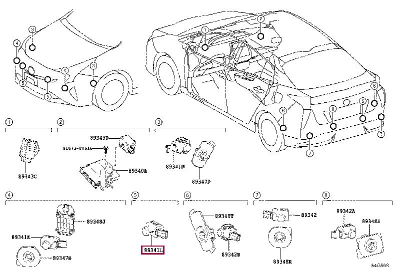 Toyota 89341-48040-C3 Датчик парковки 8934148040C3: Приваблива ціна - Купити у Польщі на 2407.PL!