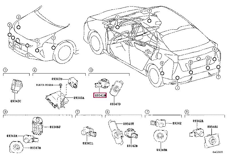 Toyota 89341-58070-A2 Датчик парковки 8934158070A2: Купити у Польщі - Добра ціна на 2407.PL!