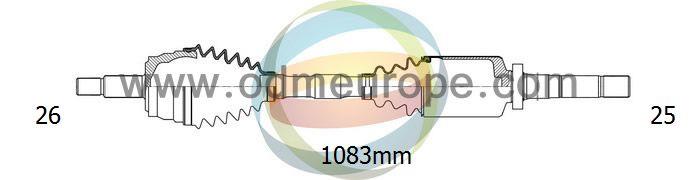Odm-multiparts 18-222270 Drive shaft 18222270: Buy near me in Poland at 2407.PL - Good price!
