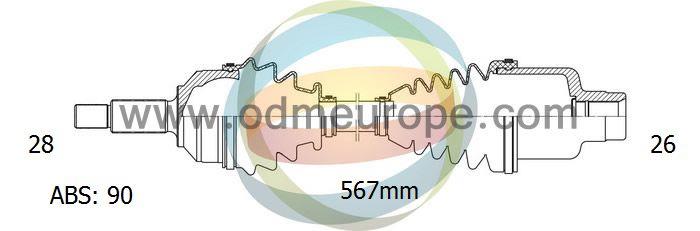 Odm-multiparts 18-052231 Drive shaft 18052231: Buy near me in Poland at 2407.PL - Good price!