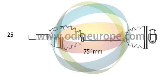 Odm-multiparts 17-352160 Приводний вал 17352160: Приваблива ціна - Купити у Польщі на 2407.PL!