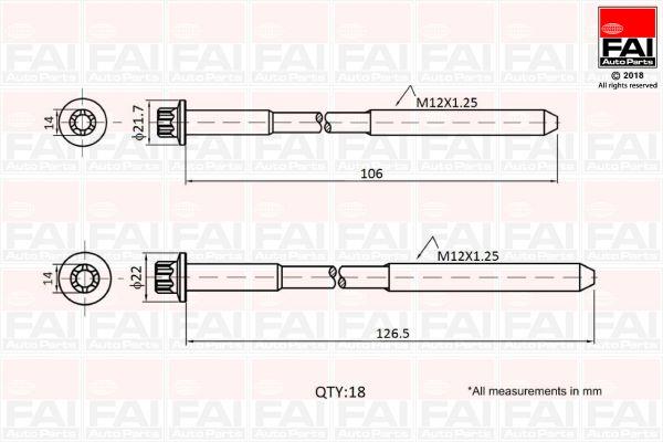 FAI B1027 Cylinder Head Bolts Kit B1027: Buy near me in Poland at 2407.PL - Good price!