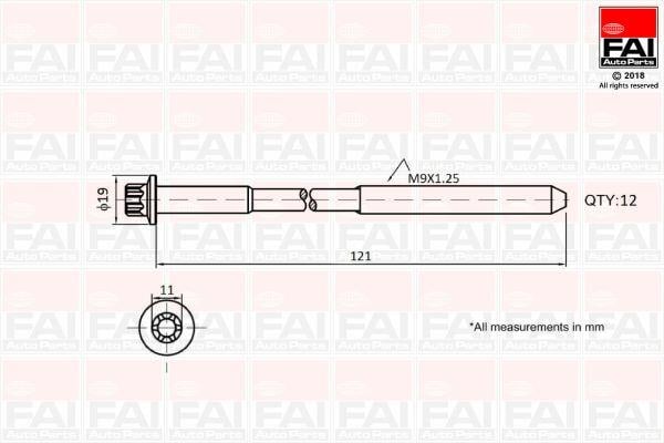 FAI B1630 Cylinder Head Bolts Kit B1630: Buy near me in Poland at 2407.PL - Good price!