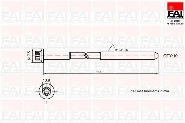 FAI B701 Cylinder Head Bolts Kit B701: Buy near me in Poland at 2407.PL - Good price!