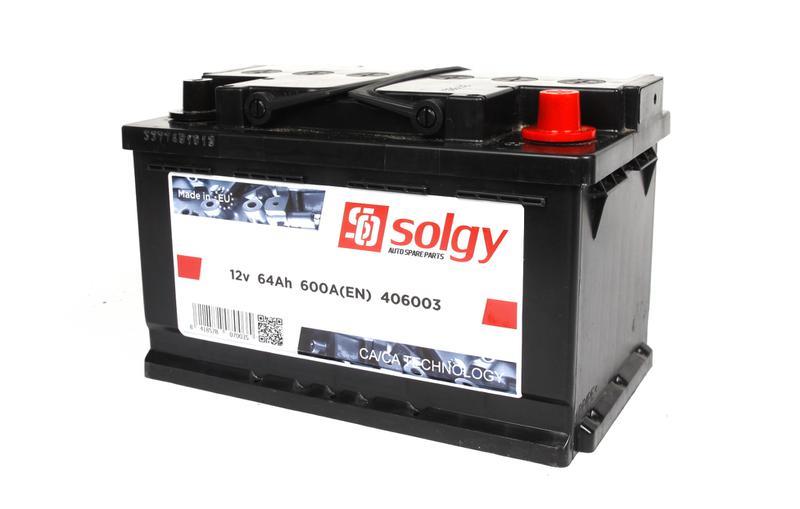 Solgy 406003 Battery Solgy 12V 64AH 600A(EN) R+ 406003: Buy near me in Poland at 2407.PL - Good price!