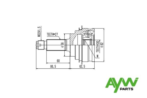 Aywiparts AW1510083 CV joint AW1510083: Buy near me at 2407.PL in Poland at an Affordable price!