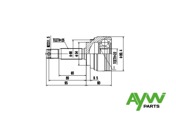 Aywiparts AW1510201 Przegub homokinetyczny AW1510201: Atrakcyjna cena w Polsce na 2407.PL - Zamów teraz!