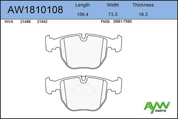 Aywiparts AW1810108 Klocki hamulcowe, zestaw AW1810108: Dobra cena w Polsce na 2407.PL - Kup Teraz!