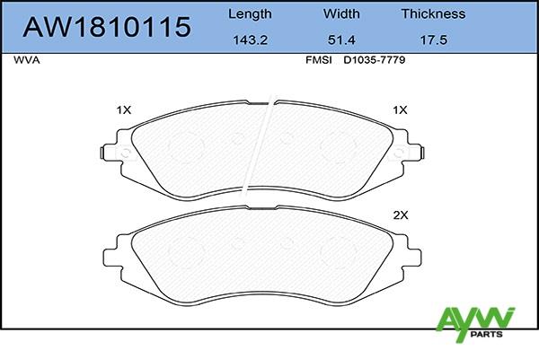 Aywiparts AW1810115 Klocki hamulcowe, zestaw AW1810115: Dobra cena w Polsce na 2407.PL - Kup Teraz!