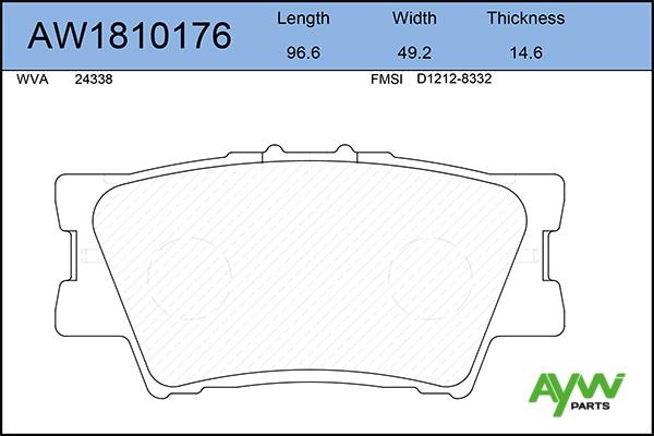 Aywiparts AW1810176 Brake Pad Set, disc brake AW1810176: Buy near me at 2407.PL in Poland at an Affordable price!