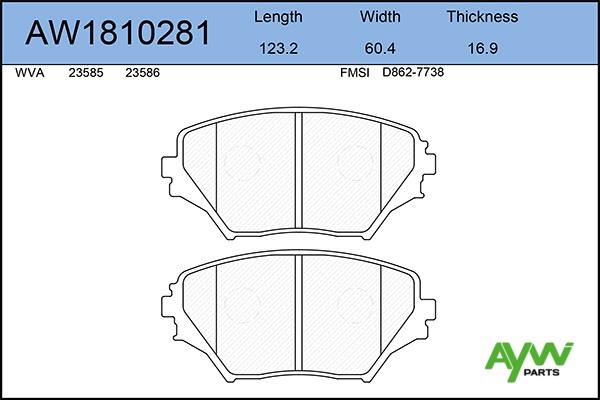 Aywiparts AW1810281 Brake Pad Set, disc brake AW1810281: Buy near me in Poland at 2407.PL - Good price!