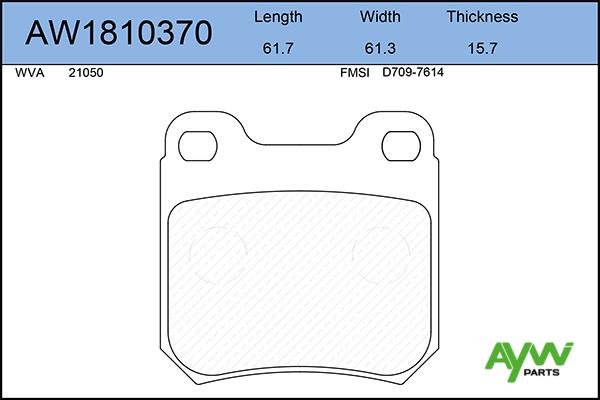 Aywiparts AW1810370 Brake Pad Set, disc brake AW1810370: Buy near me at 2407.PL in Poland at an Affordable price!
