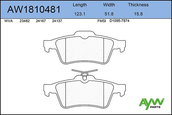 Aywiparts AW1810481 Scheibenbremsbeläge, Set AW1810481: Kaufen Sie zu einem guten Preis in Polen bei 2407.PL!