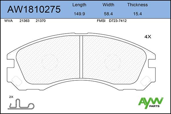 Aywiparts AW1810275 Brake Pad Set, disc brake AW1810275: Buy near me in Poland at 2407.PL - Good price!