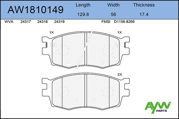 Aywiparts AW1810149 Brake Pad Set, disc brake AW1810149: Buy near me in Poland at 2407.PL - Good price!