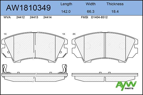 Aywiparts AW1810349 Тормозные колодки дисковые, комплект AW1810349: Отличная цена - Купить в Польше на 2407.PL!