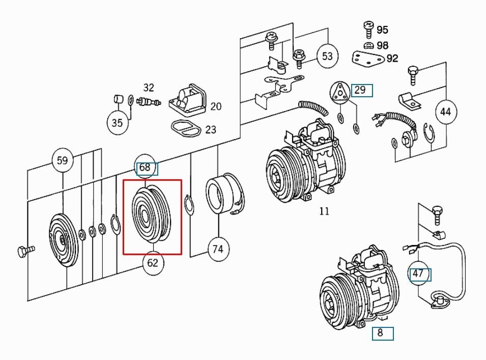 Mercedes A 000 230 23 28 Sprzęgło sprężarki klimatyzatora A0002302328: Dobra cena w Polsce na 2407.PL - Kup Teraz!