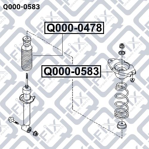 Poduszka amortyzatora zawieszenia, tylna Q-fix Q000-0583