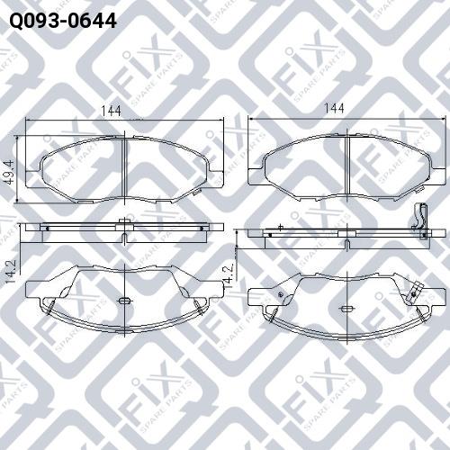 Disc brake pad set Q-fix Q093-0644