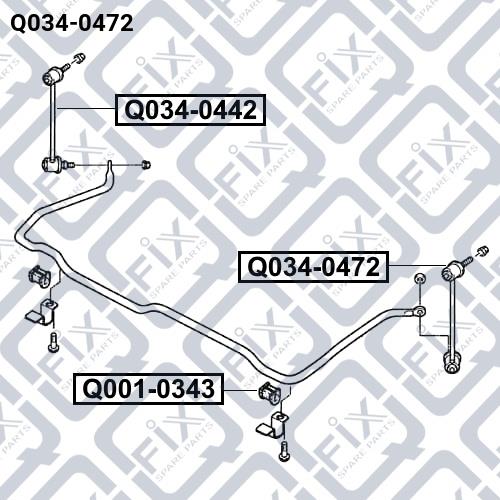 Стійка стабілізатора переднього ліва Q-fix Q034-0472