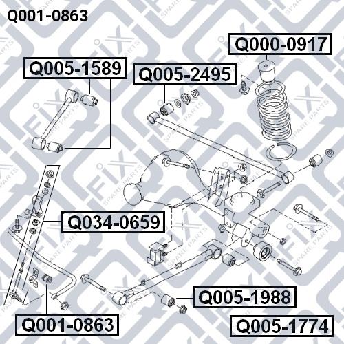 Q-fix Q001-0863 Rear stabilizer bush Q0010863: Buy near me in Poland at 2407.PL - Good price!