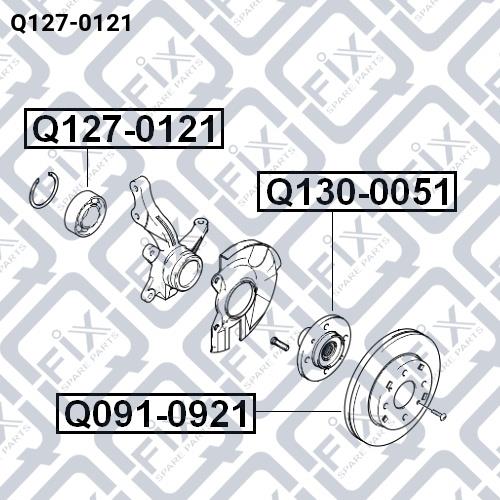 Підшипник маточини колеса переднього Q-fix Q127-0121