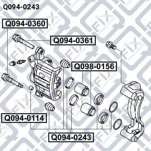 Q-fix Q094-0243 Ремкомплект гальмівного супорта Q0940243: Приваблива ціна - Купити у Польщі на 2407.PL!