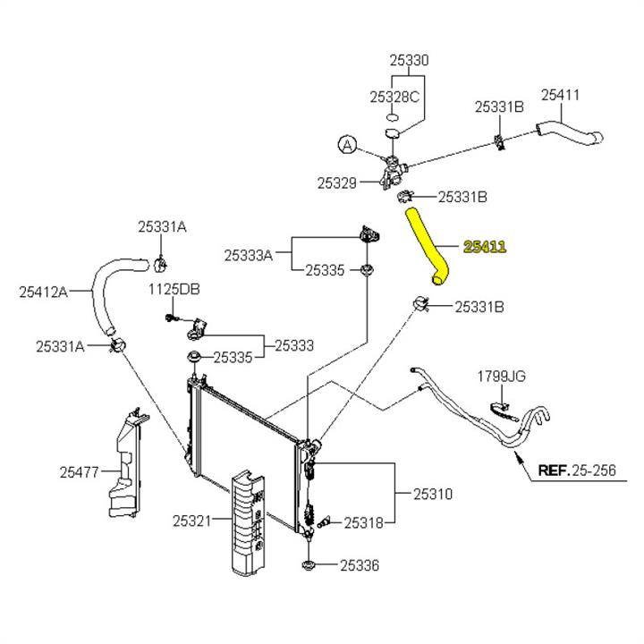 Hyundai/Kia 25411 1R150 Przewód układu chłodzenia 254111R150: Dobra cena w Polsce na 2407.PL - Kup Teraz!