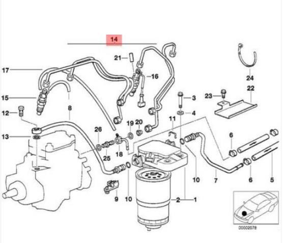 Kraftstoffleitungen, Satz BMW 13 53 2 245 852