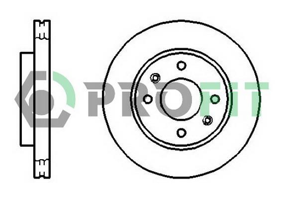 Profit 5010-1270 Front brake disc ventilated 50101270: Buy near me in Poland at 2407.PL - Good price!