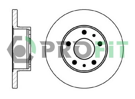 Profit 5010-0758 Unventilated front brake disc 50100758: Buy near me in Poland at 2407.PL - Good price!