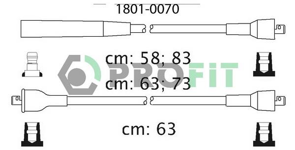 Profit 1801-0070 Ignition cable kit 18010070: Buy near me in Poland at 2407.PL - Good price!