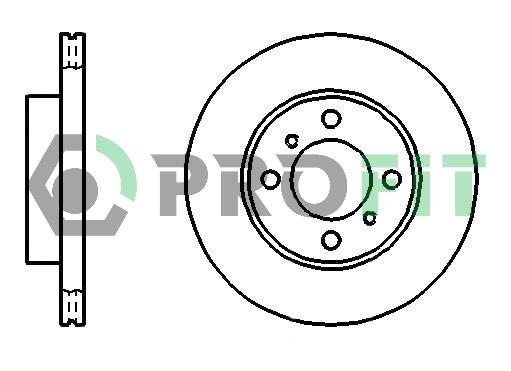 Profit 5010-1005 Front brake disc ventilated 50101005: Buy near me in Poland at 2407.PL - Good price!