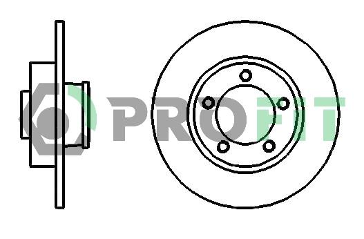 Profit 5010-1498 Rear brake disc, non-ventilated 50101498: Buy near me in Poland at 2407.PL - Good price!
