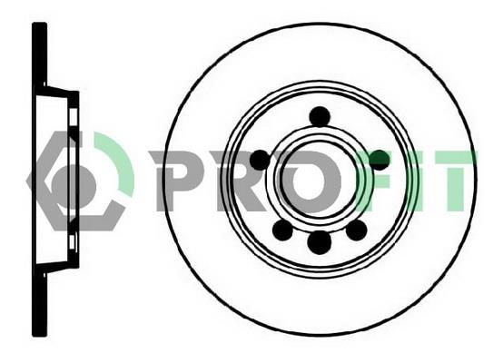 Profit 5010-1012 Rear brake disc, non-ventilated 50101012: Buy near me in Poland at 2407.PL - Good price!