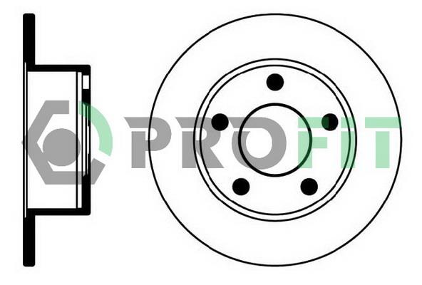 Profit 5010-0321 Rear brake disc, non-ventilated 50100321: Buy near me in Poland at 2407.PL - Good price!