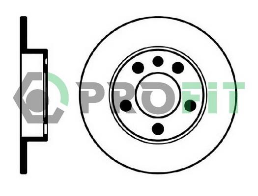 Profit 5010-0929 Rear brake disc, non-ventilated 50100929: Buy near me in Poland at 2407.PL - Good price!