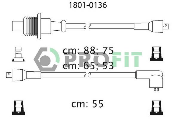 Profit 1801-0136 Ignition cable kit 18010136: Buy near me in Poland at 2407.PL - Good price!