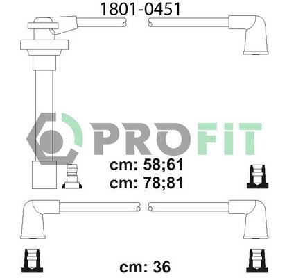 Profit 1801-0451 Ignition cable kit 18010451: Buy near me in Poland at 2407.PL - Good price!