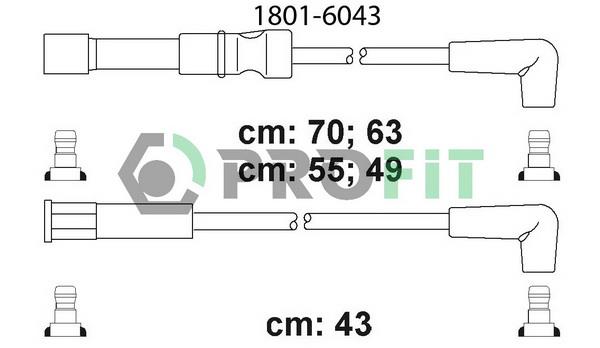 Profit 1801-6043 Ignition cable kit 18016043: Buy near me in Poland at 2407.PL - Good price!
