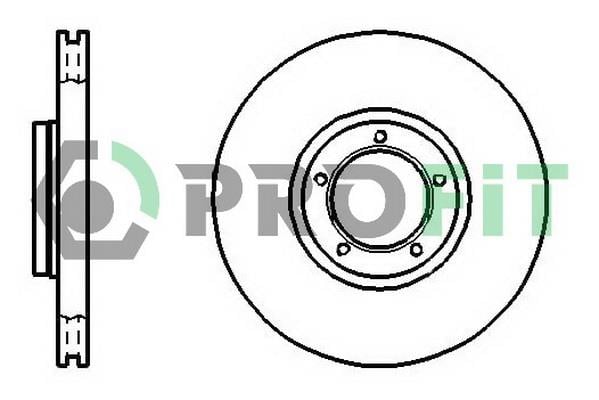 Profit 5010-0849 Front brake disc ventilated 50100849: Buy near me in Poland at 2407.PL - Good price!