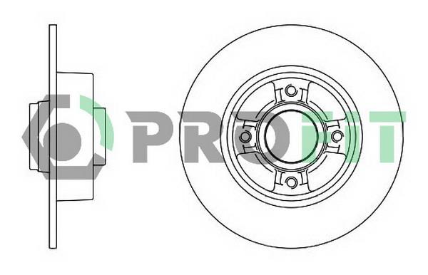 Profit 5010-1369 Rear brake disc, non-ventilated 50101369: Buy near me in Poland at 2407.PL - Good price!