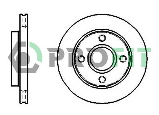 Profit 5010-0766 Front brake disc ventilated 50100766: Buy near me in Poland at 2407.PL - Good price!