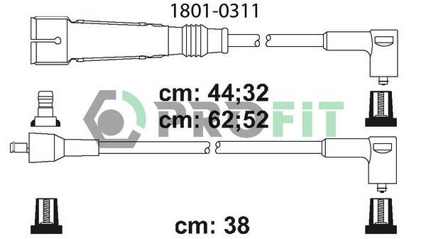 Profit 1801-0311 Ignition cable kit 18010311: Buy near me in Poland at 2407.PL - Good price!