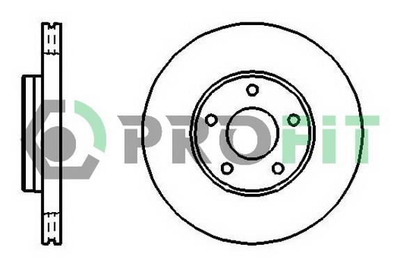 Profit 5010-1222 Front brake disc ventilated 50101222: Buy near me in Poland at 2407.PL - Good price!