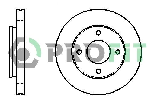 Profit 5010-1621 Front brake disc ventilated 50101621: Buy near me in Poland at 2407.PL - Good price!