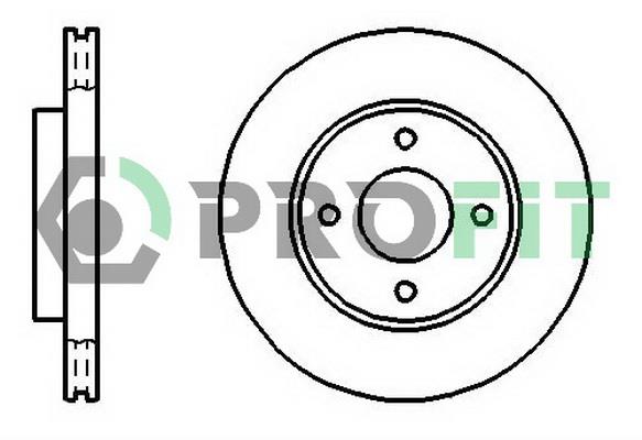 Profit 5010-1072 Front brake disc ventilated 50101072: Buy near me in Poland at 2407.PL - Good price!