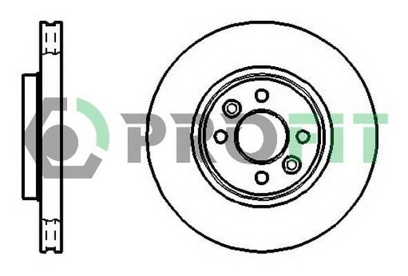 Profit 5010-1124 Front brake disc ventilated 50101124: Buy near me in Poland at 2407.PL - Good price!