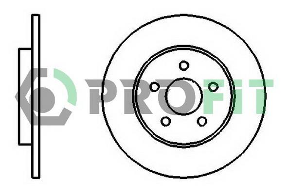 Profit 5010-1126 Rear brake disc, non-ventilated 50101126: Buy near me in Poland at 2407.PL - Good price!