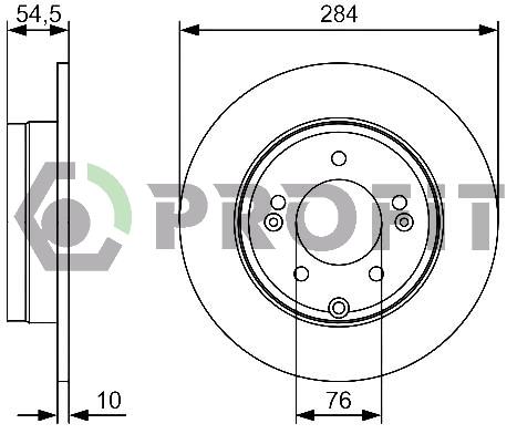 Profit 5010-1787 Rear brake disc, non-ventilated 50101787: Buy near me in Poland at 2407.PL - Good price!